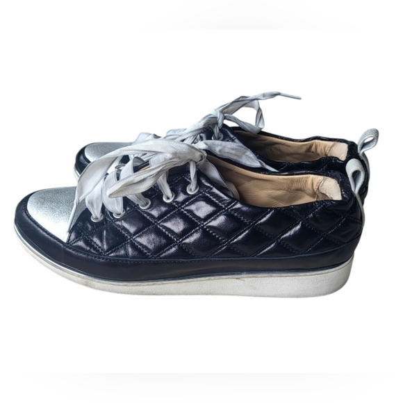 Ron white Shoes - Ron White Italian Novella Quilted Sneaker Black & Silver Size 38 (US 7-7.5)